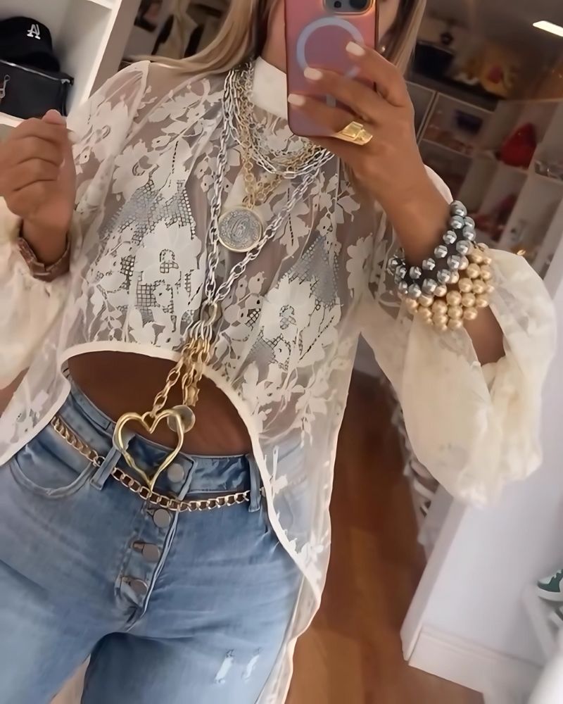 NYXELLE | Tunique longue en dentelle