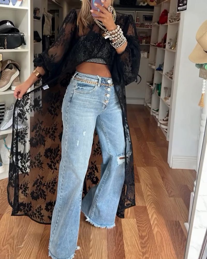 NYXELLE | Tunique longue en dentelle