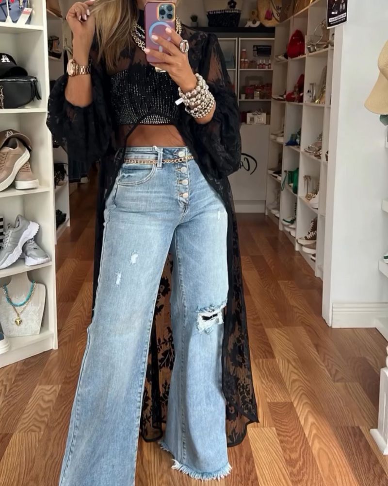 NYXELLE | Tunique longue en dentelle