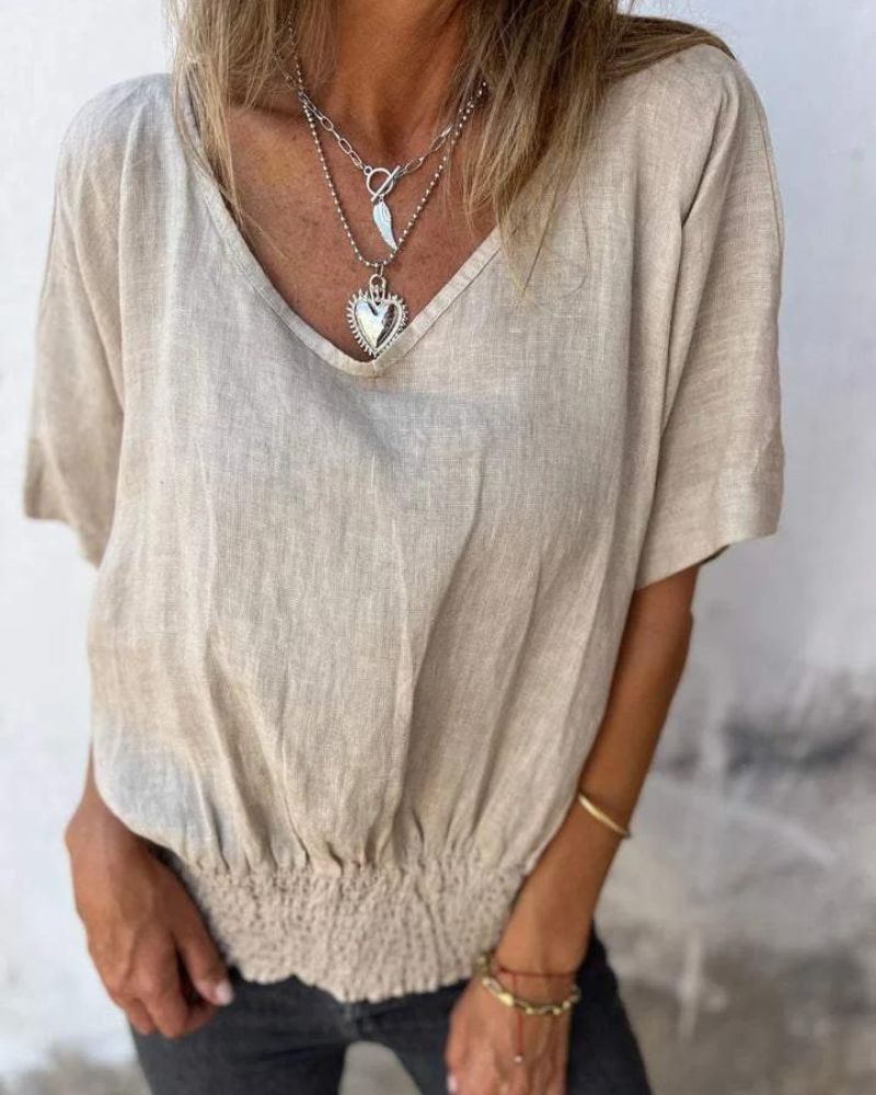 BOMIA | T-shirt cintré confortable avec col en V