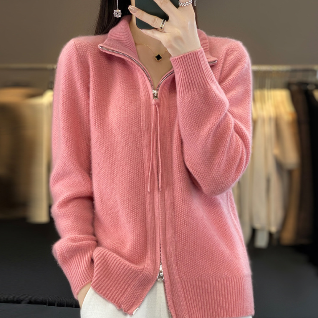 TRUDI | Cardigan à Fermeture Eclair En Laine Et Cachemire