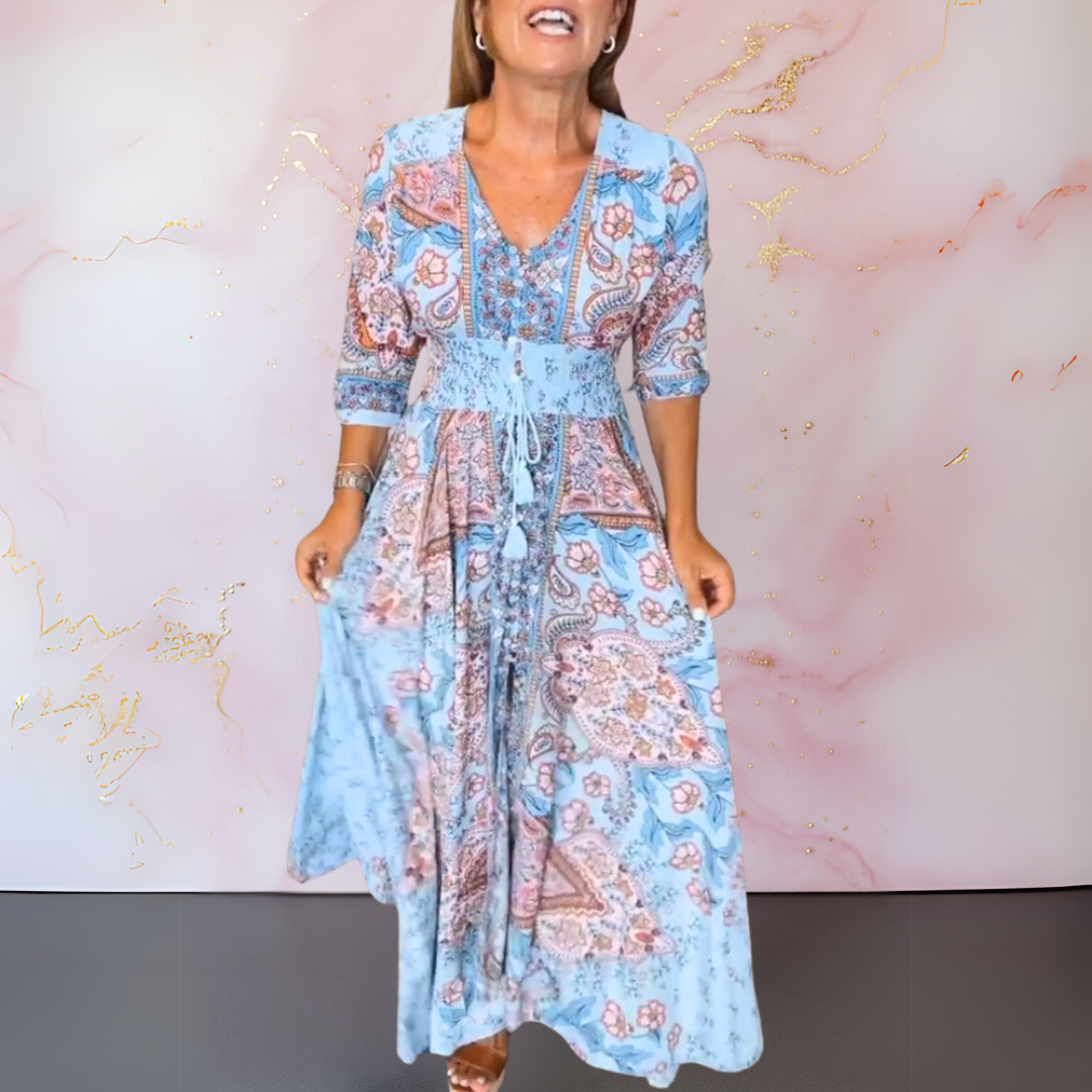 MARGA | Robe d'été élégante avec col en V