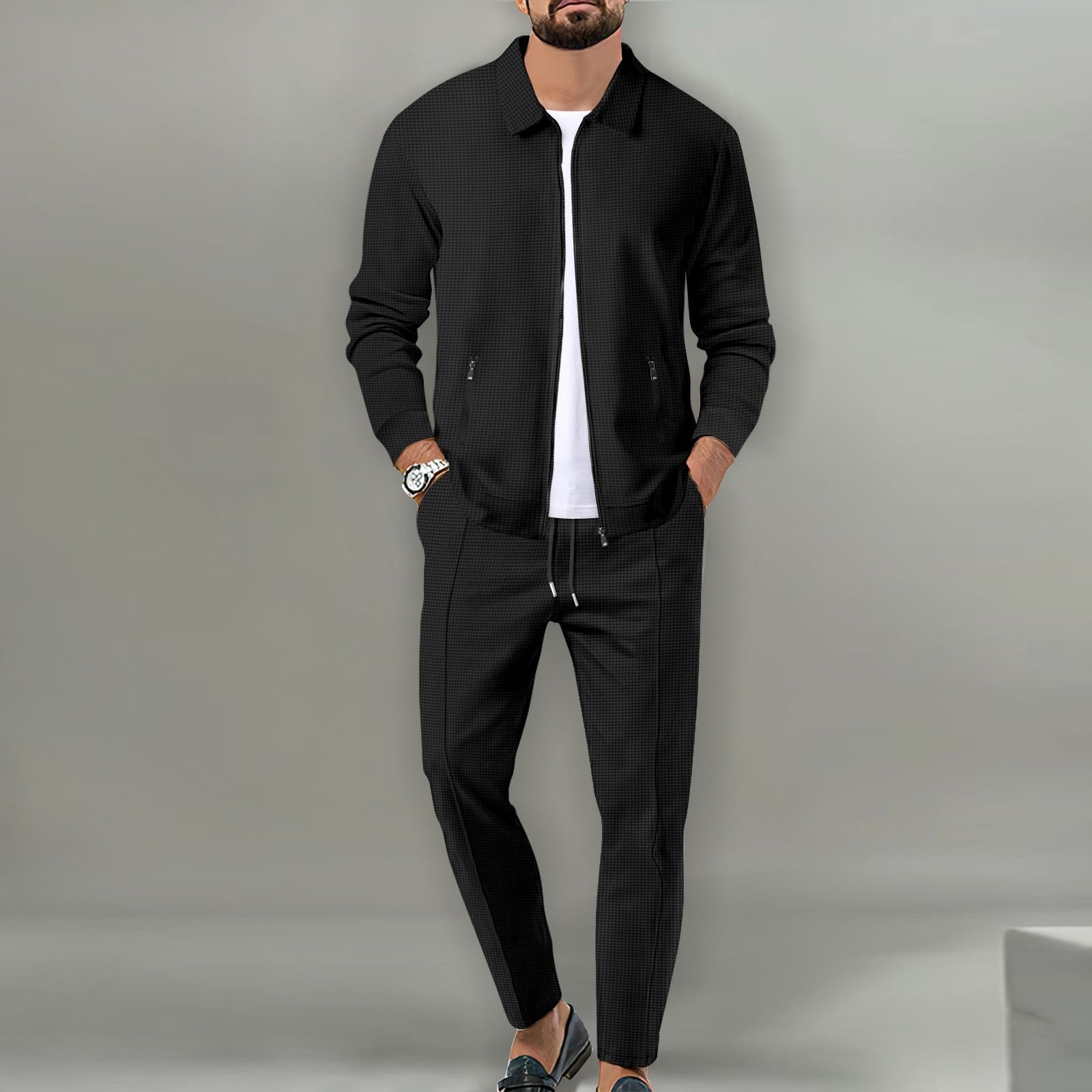 MYLAN | Ensemble 2 pièces avec pantalon long et veste zippée