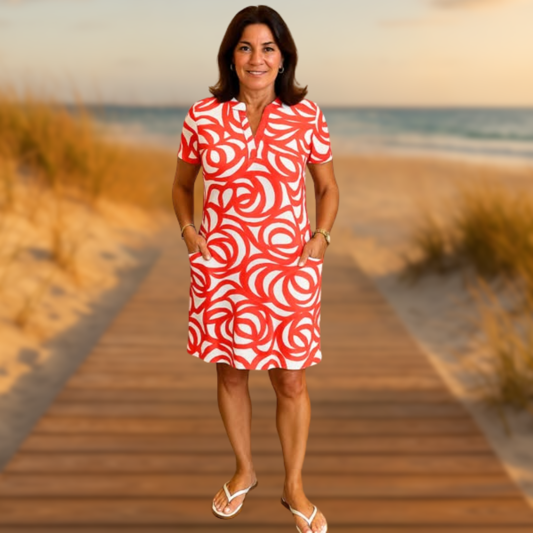 MONIQUE | Robe imprimée à col en V