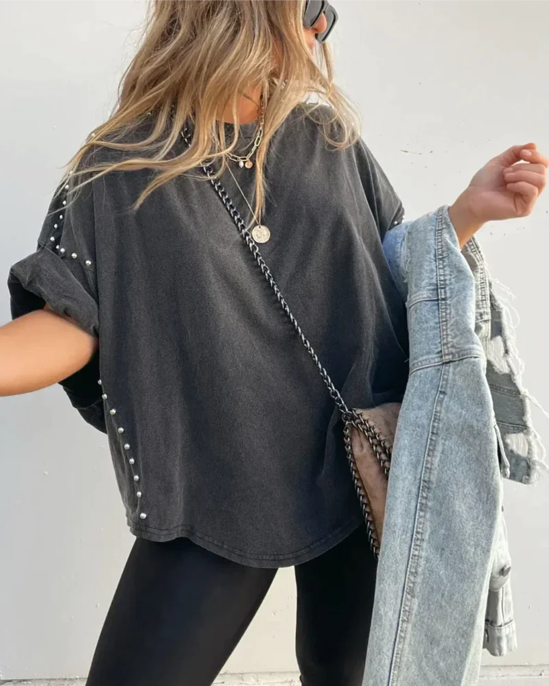 BELLA | T-shirt oversize à clavettes