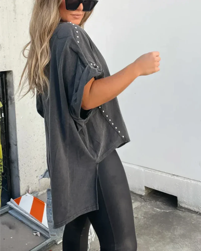 BELLA | T-shirt oversize à clavettes