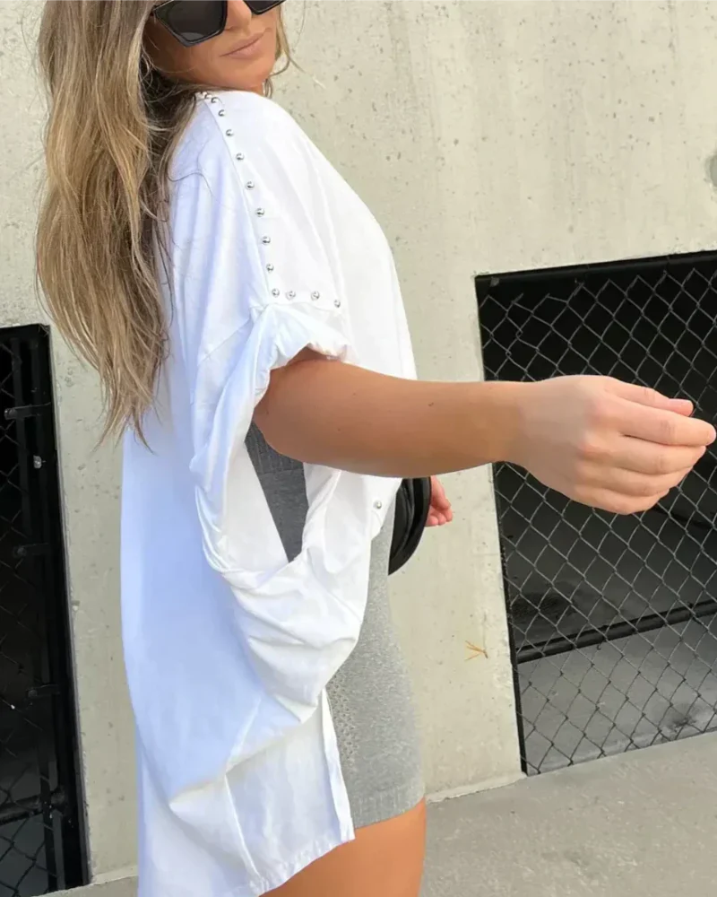 BELLA | T-shirt oversize à clavettes