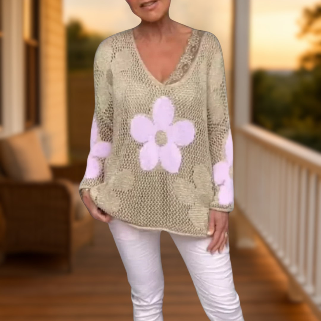 MADOVA | Haut Tricoté à Fleurs