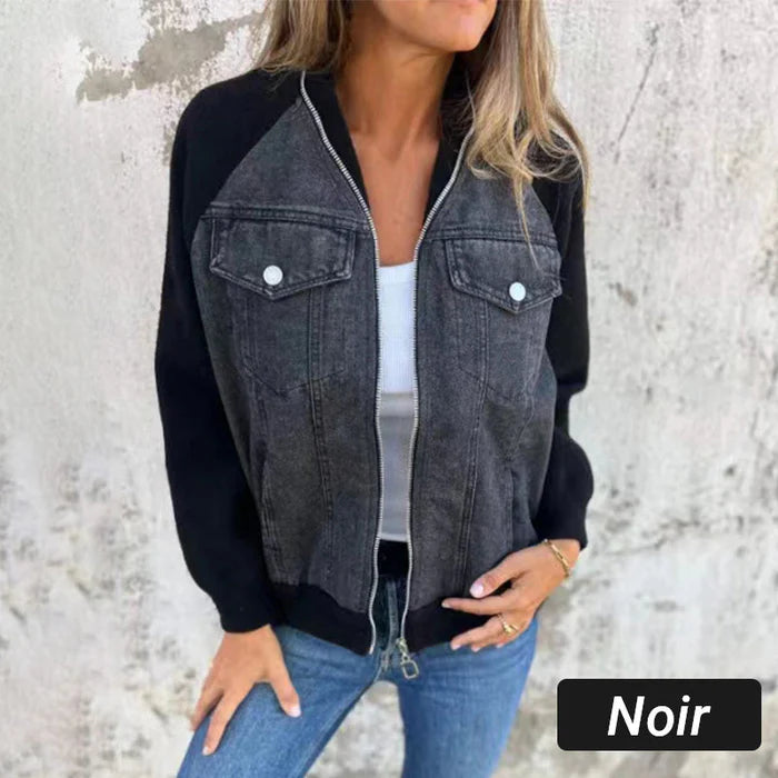GWEN | Veste en denim à fermeture éclair pour femmes
