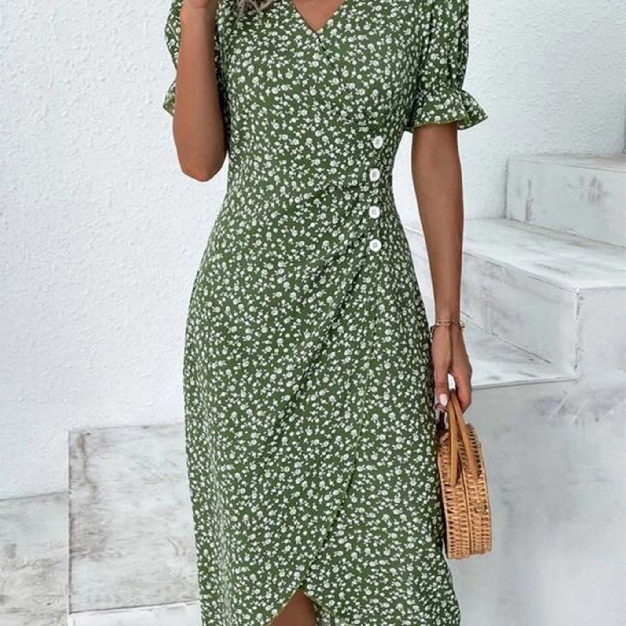 SOPHIE | Robe Imprimé Floral à Manches Courtes
