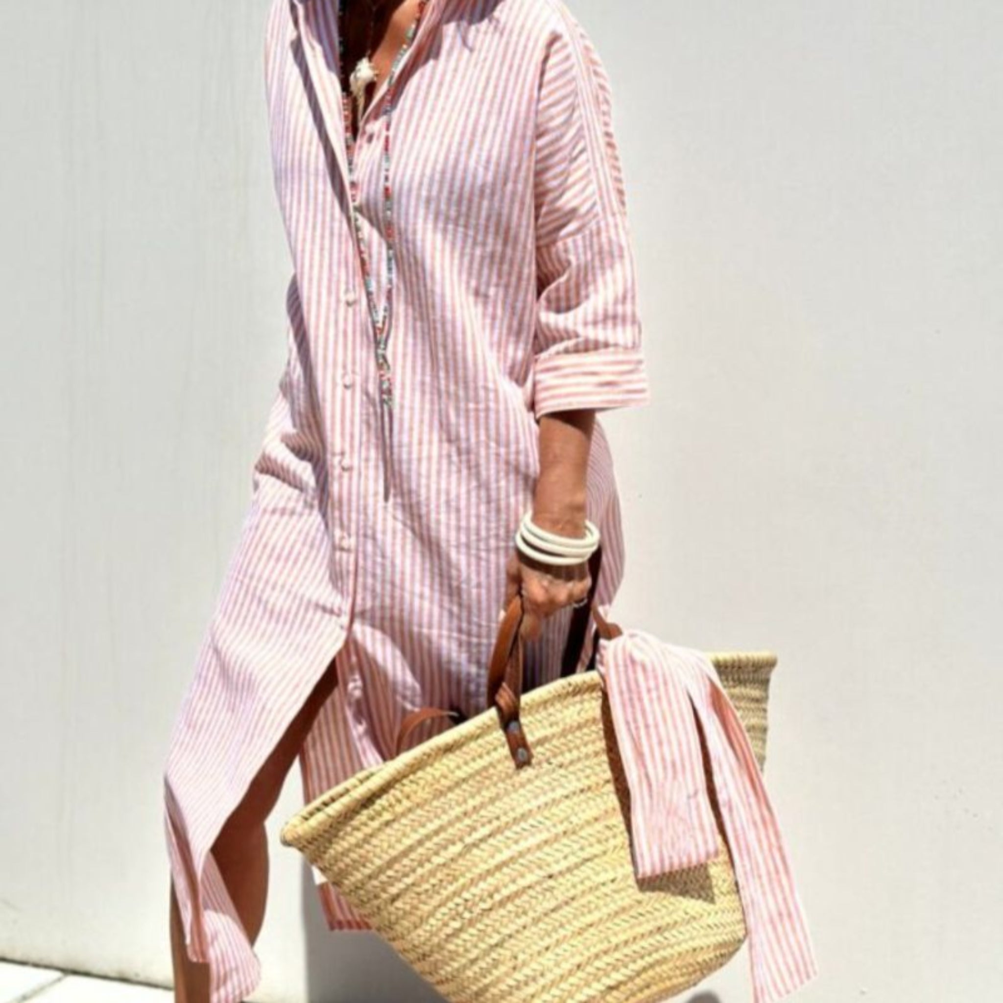 COLEN - Robe chemise classique à rayures