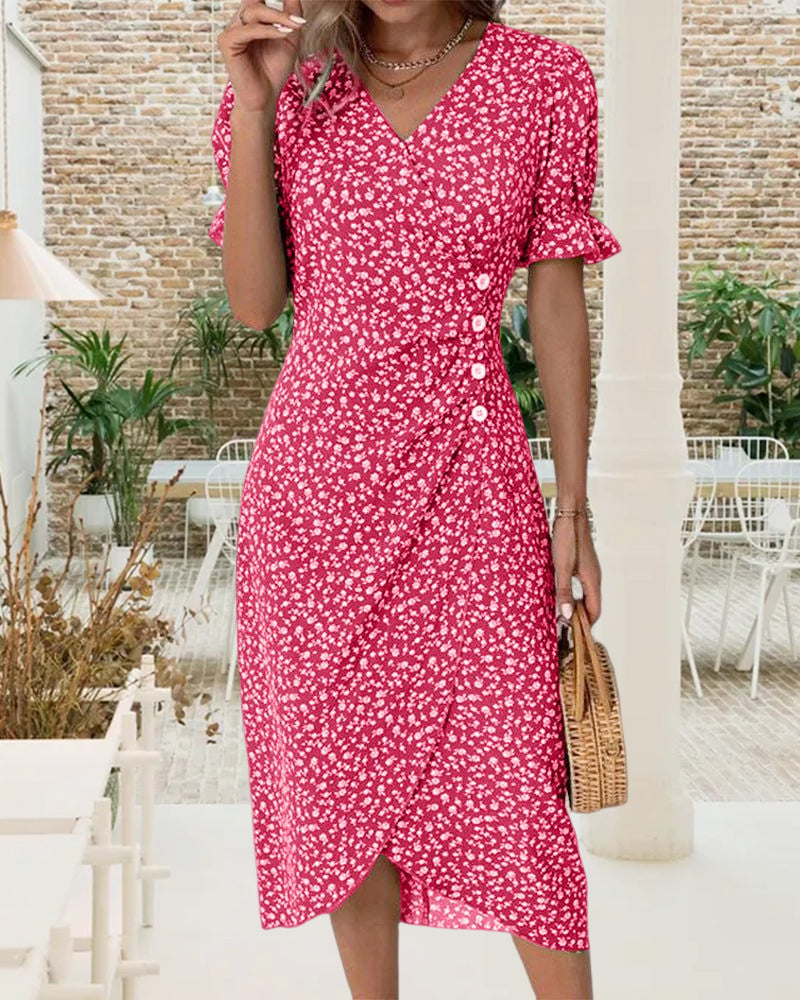 SOPHIE | Short Sleeve Floral Print Dress