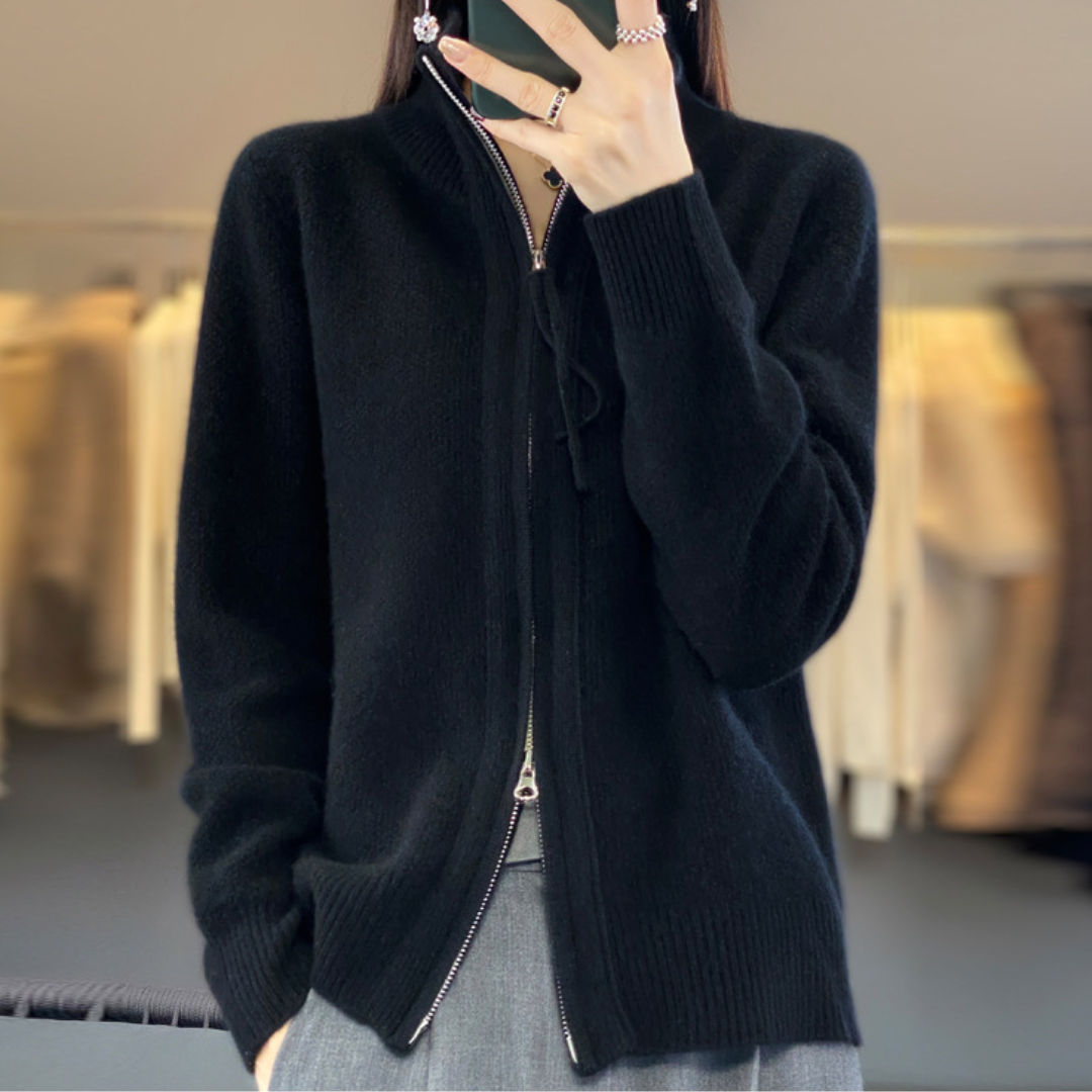 TRUDI | Wool and Cashmere Zip-Up Cardigan 