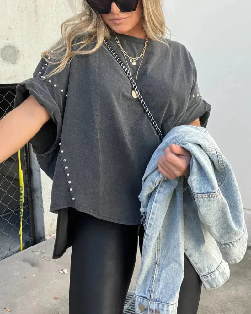 BELLA | T-shirt oversize à clavettes